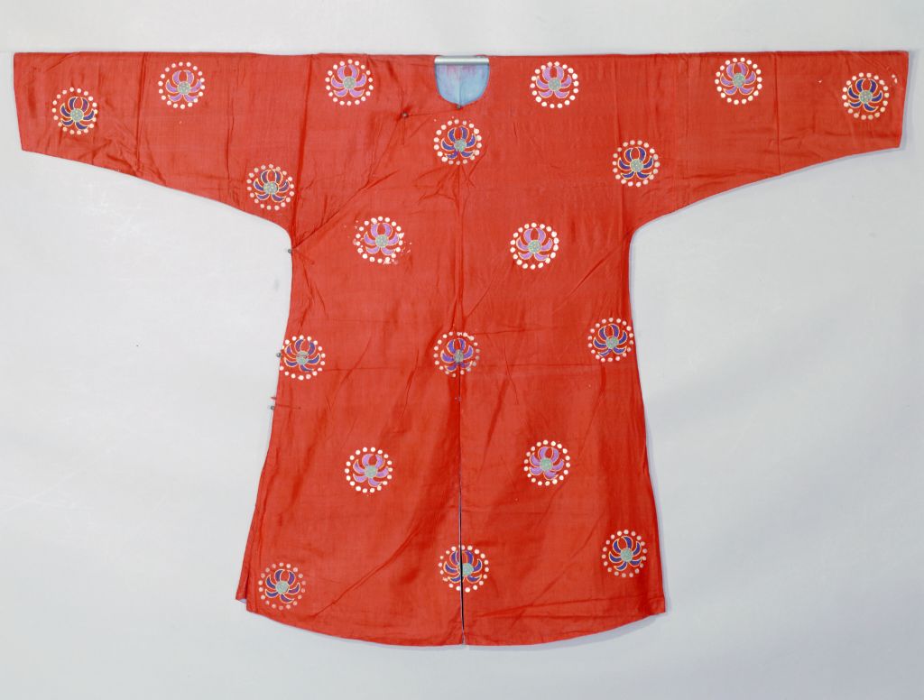 图片[1]-Big red silk painted flower driving clothes-China Archive